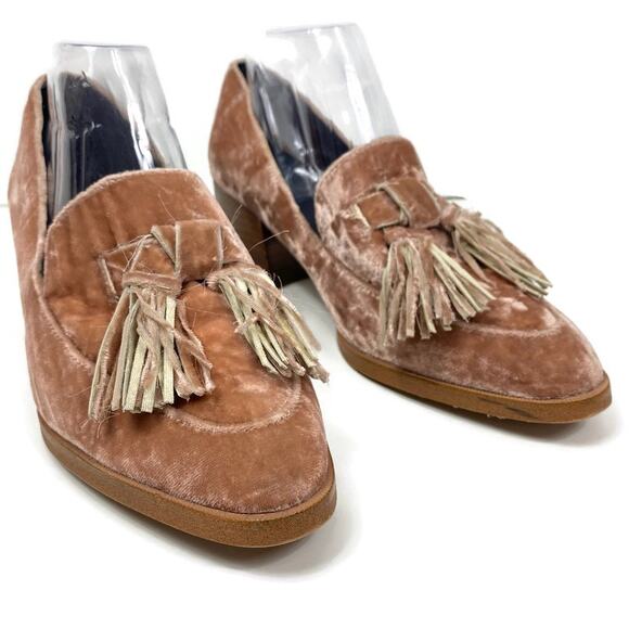 Rebecca Minkoff Edie Heels Blush Suede Velvet Tassel Loafer Pump 7 1/2 M 5182134 - Picture 11 of 11